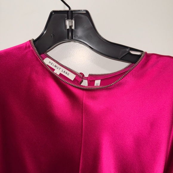Helmut Lang Pink Capped Sleeve  Zipper detail Blouse - Picture 3 of 9